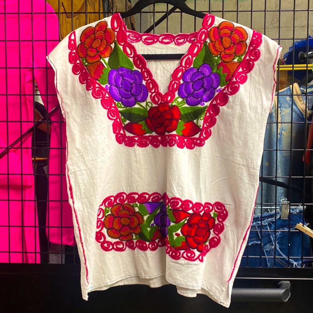 Floral Embroidered Sleeveless Bohemian Top